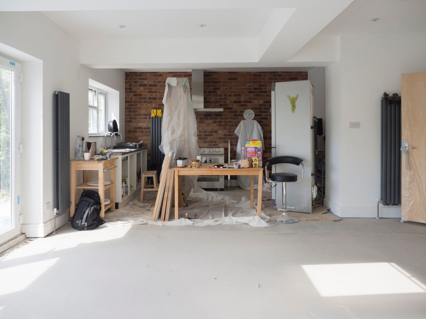 Kitchen renovation and building work in progress — illustrative stock photograph