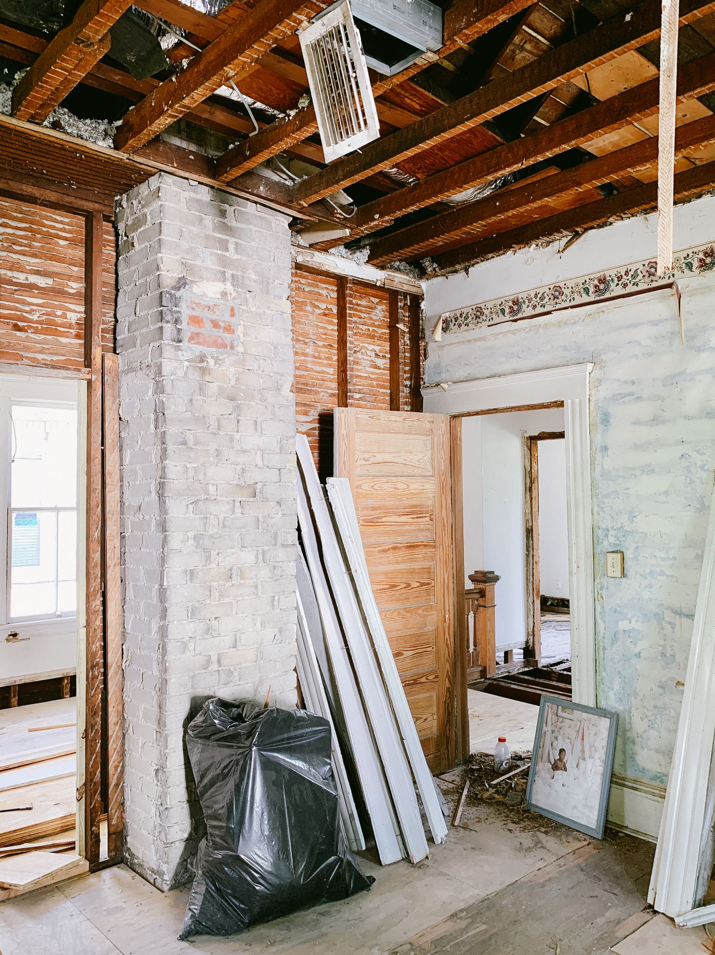 Interior stripped back during refurbishment — illustrative stock photograph