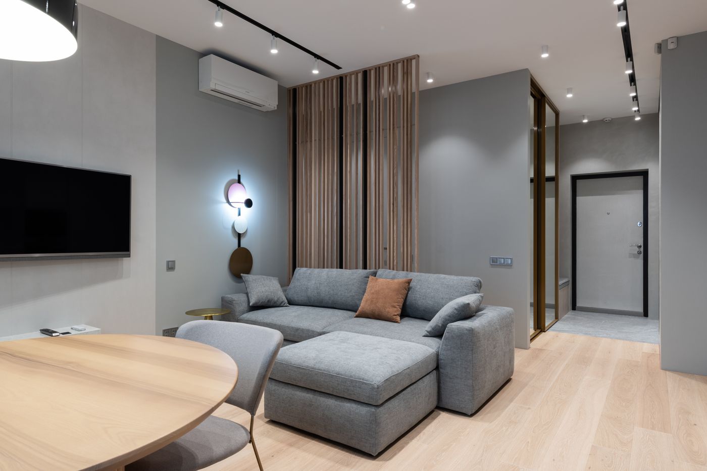Modern apartment living room — illustrative stock photograph